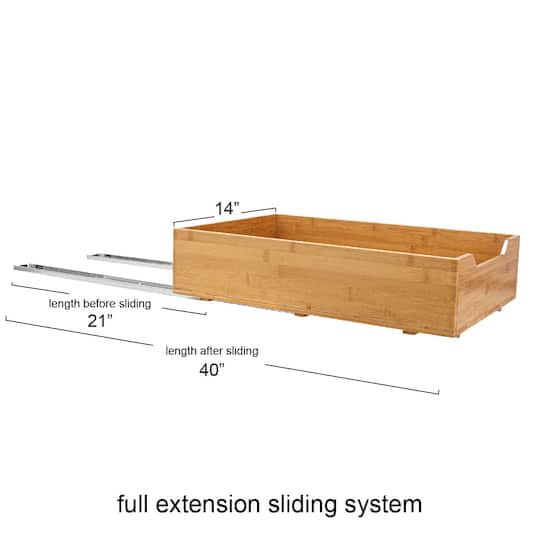 Household Essentials Glidez Bamboo & Steel Slide-Out Storage Organizer